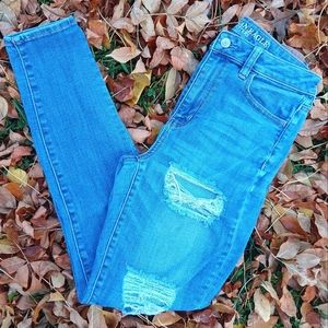 American Eagle Outfitters Super Super Stretch X Size 8 Light Blue
